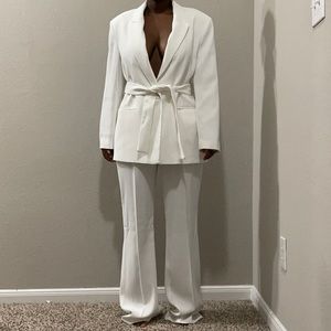 Zara suit white pants and white blazer L